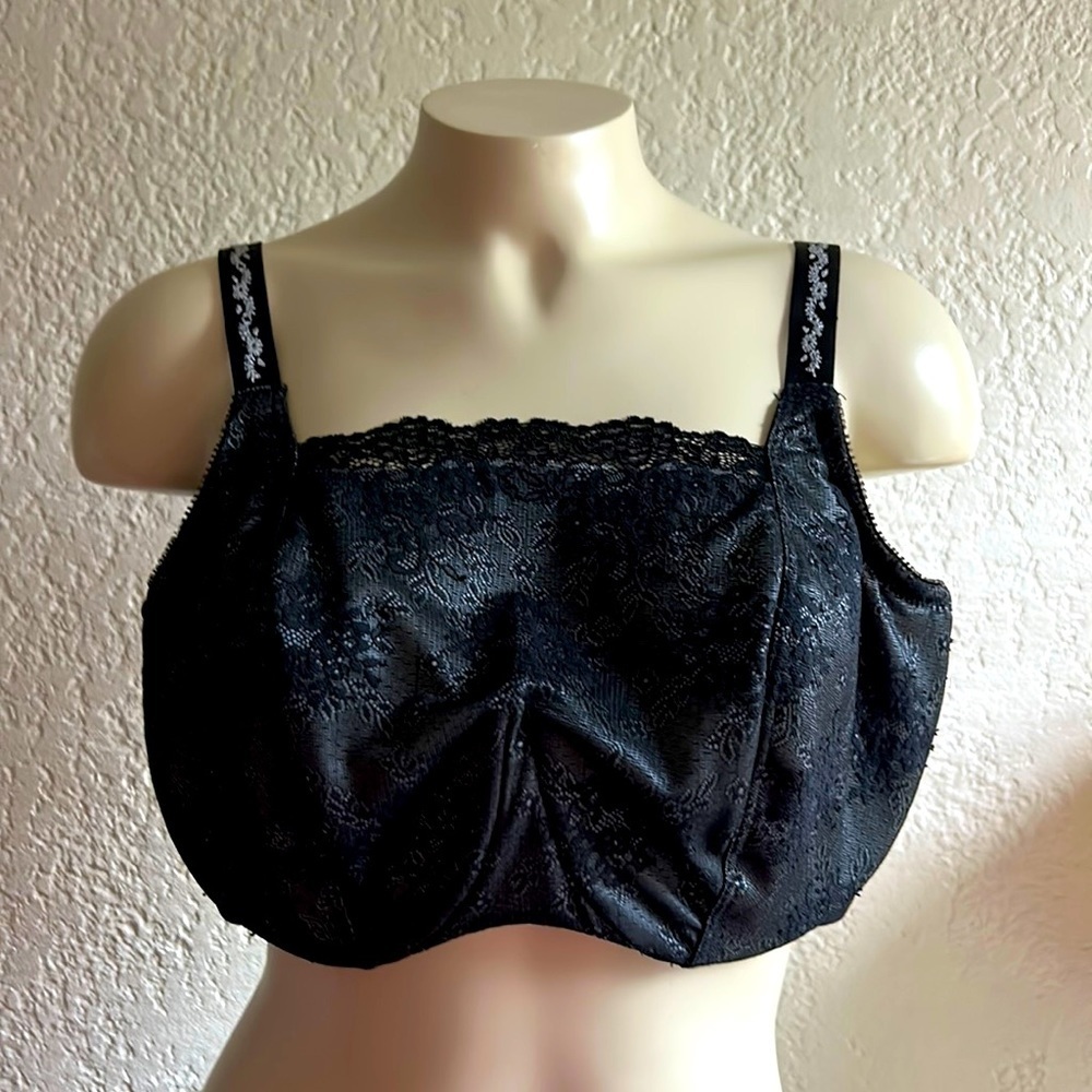 Glamorise Black Lace Front Bra 42dd